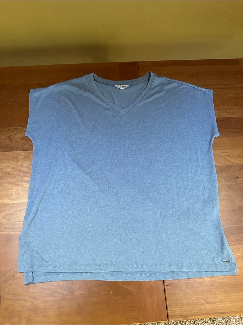 Orvis Men’s V-Neck Knit Shirt in Pale Blue